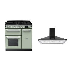 Rangemaster ESDL90DFPMNT/CM1 90cm Dual Fuel Range Cooker Estel Deluxe Mint / Chrome, A Rated