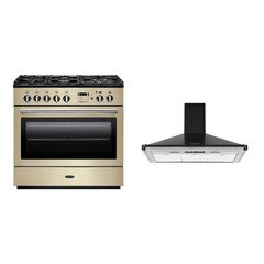 Rangemaster PROP90FXDFFCR/C 90cm Dual Fuel Range Cooker Professional Plus FX Cream / Chrome, A Rated