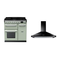 Rangemaster ESDL90DFPMNT/CM1 90cm Dual Fuel Range Cooker Estel Deluxe Mint / Chrome, A Rated