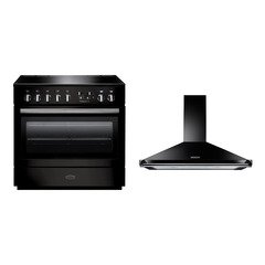 Rangemaster PROP90FXEIGB/C 90cm Induction Range Cooker Professional Plus FX Black / Chrome, A Rated