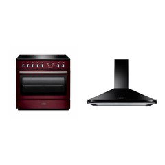 Rangemaster PROP90FXEICY/C 90cm Induction Range Cooker Professional Plus FX Cranberry / Chrome, A Rated