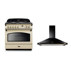 Rangemaster CLAS90FXDFFCR/B 90cm Dual Fuel Range Cooker Classic FX Cream / Brass, A Rated