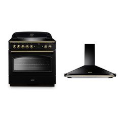 Rangemaster Classic FX CLAS90FXEIBL/B 90cm Induction Range Cooker 90 Black / Brass, A Rated