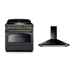 Rangemaster Classic FX CLAS90FXEISL/B 90cm Induction Range Cooker 90 Slate / Brass, A Rated