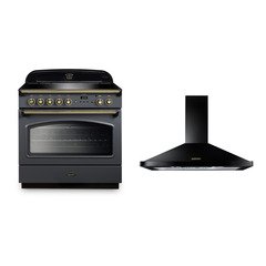 Rangemaster Classic FX CLAS90FXEISL/B 90cm Induction Range Cooker 90 Slate / Brass, A Rated