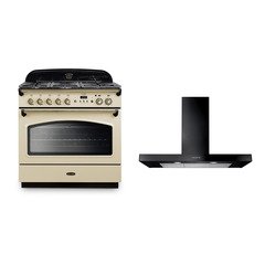 Rangemaster CLAS90FXDFFCR/B 90cm Dual Fuel Range Cooker Classic FX Cream / Brass, A Rated