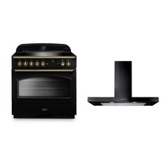 Rangemaster Classic FX CLAS90FXEIBL/B 90cm Induction Range Cooker 90 Black / Brass, A Rated