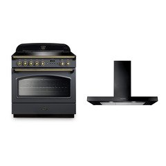 Rangemaster Classic FX CLAS90FXEISL/B 90cm Induction Range Cooker 90 Slate / Brass, A Rated