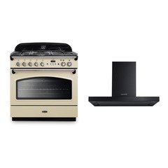 Rangemaster CLAS90FXDFFCR/C 90cm Dual Fuel Range Cooker Classic FX Cream / Chrome, A Rated