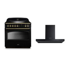 Rangemaster Classic FX CLAS90FXEIBL/B 90cm Induction Range Cooker 90 Black / Brass, A Rated
