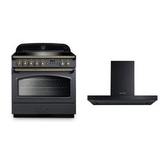 Rangemaster Classic FX CLAS90FXEISL/B 90cm Induction Range Cooker 90 Slate / Brass, A Rated