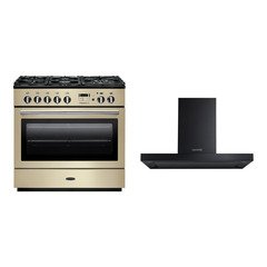 Rangemaster PROP90FXDFFCR/C 90cm Dual Fuel Range Cooker Professional Plus FX Cream / Chrome, A Rated