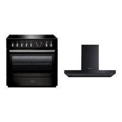 Rangemaster PROP90FXEIGB/C 90cm Induction Range Cooker Professional Plus FX Black / Chrome, A Rated