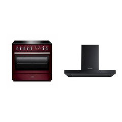 Rangemaster PROP90FXEICY/C 90cm Induction Range Cooker Professional Plus FX Cranberry / Chrome, A Rated
