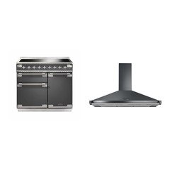 Rangemaster ELS100EISL 100cm Induction Range Cooker Elise Slate / Brushed Nickel, A Rated