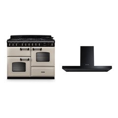 Rangemaster CLDLO110DFPPCR/CM1 110cm Dual Fuel Range Cooker Classic Deluxe Pale Cream / Chrome, A Rated