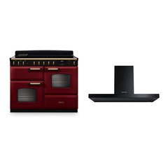 Rangemaster CLDLO110EIPBOR/AB1 110cm Induction Range Cooker Classic Deluxe Bordeaux /Antique Brass, A Rated