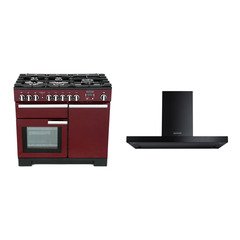 Rangemaster PDL100DFFCY/C 100cm Dual Fuel Range Cooker Professional Deluxe Cranberry / Chrome, A Rated