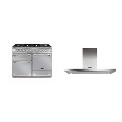 Rangemaster ELS110DFFSS 110cm Dual Fuel Range Cooker Elise Stainless Steel / Brushed Nickel, A Rated