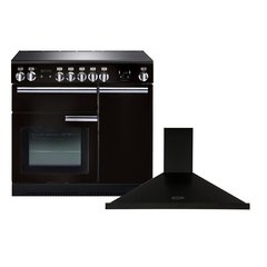 Rangemaster PROP90ECGB/C 90cm Ceramic Range Cooker Professional Plus Black / Chrome, A Rated