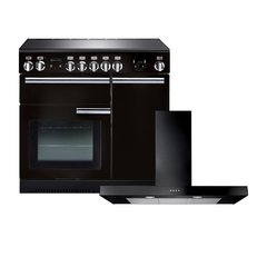 Rangemaster PROP90ECGB/C 90cm Ceramic Range Cooker Professional Plus Black / Chrome, A Rated