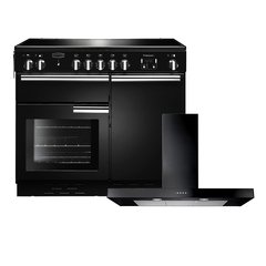 Rangemaster PROP100ECBL/C 100cm Ceramic Range Cooker Professional Plus Black / Chrome, A Rated