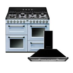 Smeg TR4110AZ Victoria 110cm Dual Fuel Range Cooker, Blue, A Rated