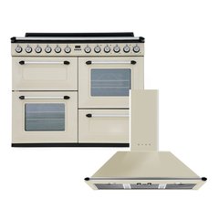 Smeg TR4110P1 Victoria 110cm Dual Fuel Range Cooker, Cream, A Rated
