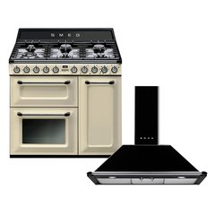 Smeg TR93P Victoria 90cm Dual Fuel Range Cooker, Cream, A Rated