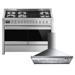 Smeg A4-81 Opera 120cm+ Dual Fuel Range Cooker, Stainless Steel, A Rated