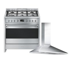 Smeg A1-9 Opera 90cm Dual Fuel Range Cooker, Stainless Steel, A+ Rated