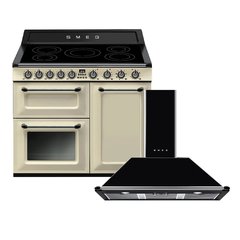 Smeg TR103IP2 Victoria Cream 100cm Induction Range Cooker, A Rated
