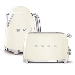 Smeg TSF03CRUK Retro Toaster, 4 Slice, Cream