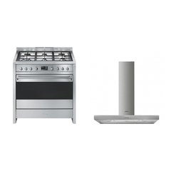 Smeg A1-9 Opera 90cm Dual Fuel Range Cooker, Stainless Steel, A+ Rated