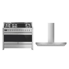 Smeg A4-81 Opera 120cm+ Dual Fuel Range Cooker, Stainless Steel, A Rated