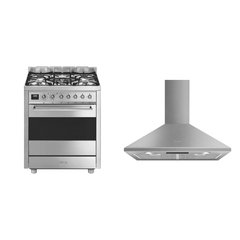 Smeg C7GPX9 Symphony Stainless Steel 70cm Dual Fuel Range Cooker, A Rated