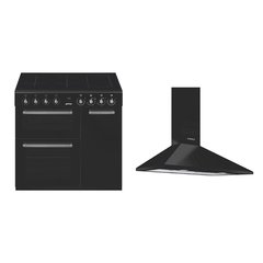 Smeg CX93IMBL 90cm Induction Range Cooker, Black, A Rated