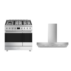 Smeg C92GPX2 Symphony Classic 90cm Dual Fuel Range Cooker, Stainless Steel, A Rated