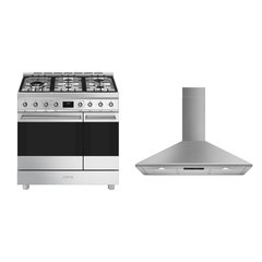 Smeg C92GPX2 Symphony Classic 90cm Dual Fuel Range Cooker, Stainless Steel, A Rated