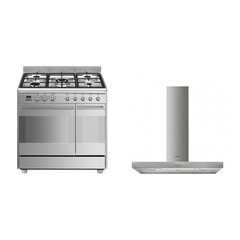 Smeg SCB92MX8 Concert Classic 90cm Dual Fuel Range Cooker, Stainless Steel, A Rated