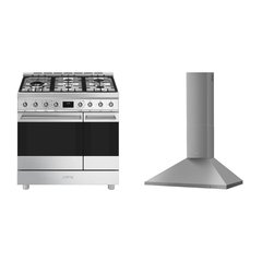 Smeg C92GPX2 Symphony Classic 90cm Dual Fuel Range Cooker, Stainless Steel, A Rated