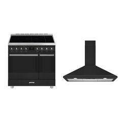 Smeg C92IPMB2 Symphony Classic 90cm Induction Range Cooker, Black, A Rated