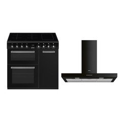 Smeg CX93IMBL 90cm Induction Range Cooker, Black, A Rated