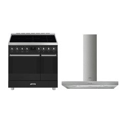 Smeg C92IPMB2 Symphony Classic 90cm Induction Range Cooker, Black, A Rated