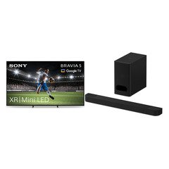 Sony K75XR55BP.UKA BRAVIA 5 75" Mini LED Smart Television, 4K Ultra HD, Black, D Rated