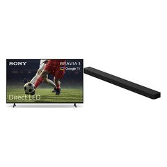 Sony K43S38BP.UKA BRAVIA 3 43" LED Smart Television, 4K Ultra HD, Black, E Rated