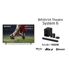 Sony K65S38BP.UKA BRAVIA 3 65" LED Smart Television, 4K Ultra HD, Black, E Rated
