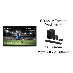 Sony K65XR55BP.UKA BRAVIA 5 65" Mini LED Smart Television, 4K Ultra HD, Black, D Rated