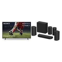 Sony K43S38BP.UKA BRAVIA 3 43" LED Smart Television, 4K Ultra HD, Black, E Rated