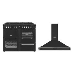 Stoves DX RCA RICH 110DF BLK 110cm Dual Fuel Range Cooker, Black, A Rated